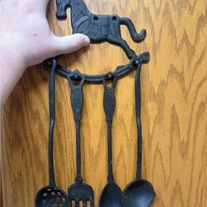 Cast Iron Horse Utensil Holder